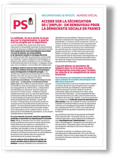 Télécharger : ACCORD SUR LE SECURISATION DE L'EMPLOI : UN RENOUVEAU POUR LA DEMOCRATIE SOCIALE EN FRANCE