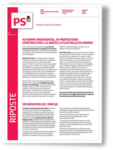Riposte n° 8 - 08/03/13